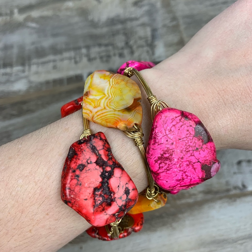 Bourbon and Bowties | 3 Bangle Set Sunset Stones